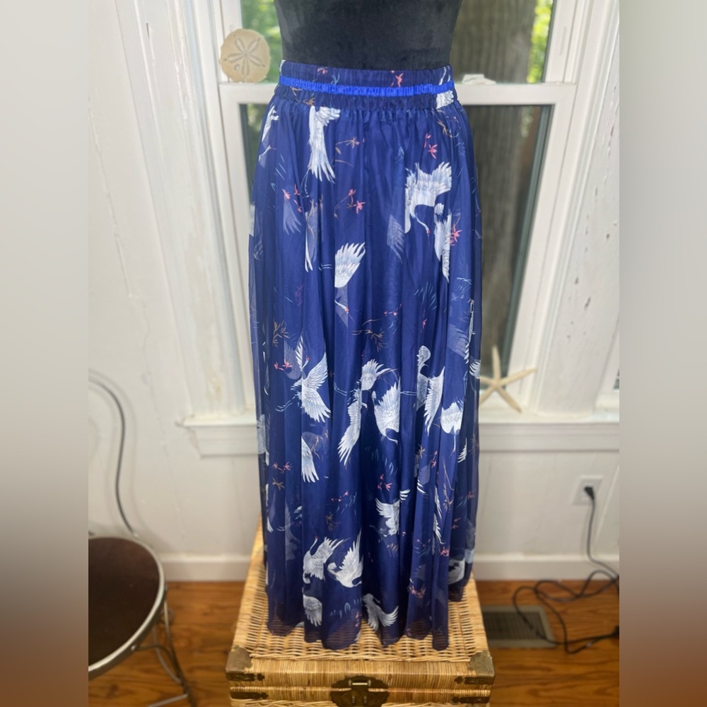 Sinono Women's Floral Maxi Chiffon Long Skirts Full Length Beach Skirt